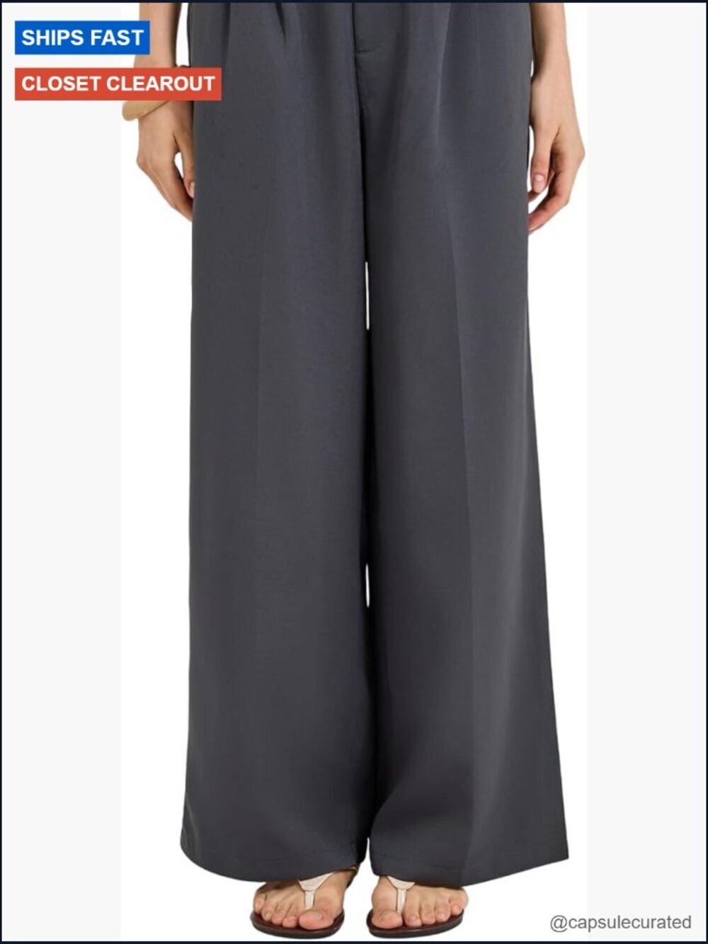 Wide-Leg Pants High Rise Pull On Solid Work Casual